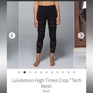 VINTAGE Lululemon High Times Crop *Tech Mesh
Black, no size dot, some pilling.